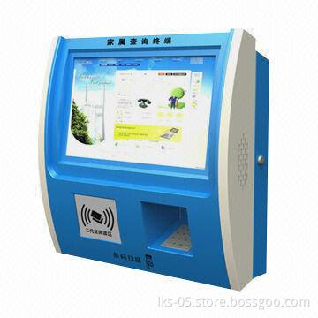 Information Inquiry Kiosk, Wall-mounted Style with Barcode Scanner and RFID Card Reader